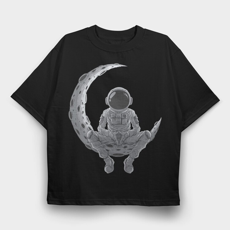 Astronaut Moon Meditation, Tricou Oversize Barbati (Unisex)