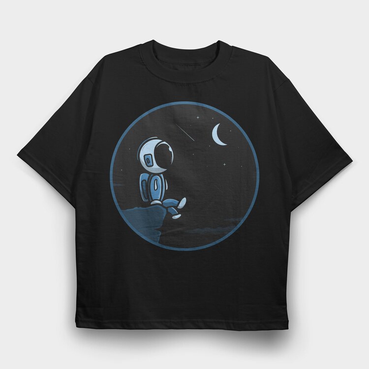 Astronaut Moon Night, Tricou Oversize Barbati (Unisex)