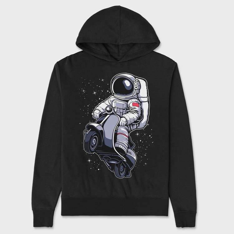 Astronaut Scooter Rider, Hanorac Oversize Barbati (Unisex)