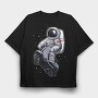 Astronaut Scooter Rider, Tricou Oversize Barbati (Unisex)