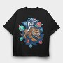 Astronaut Tiger Space, Tricou Oversize Barbati (Unisex)