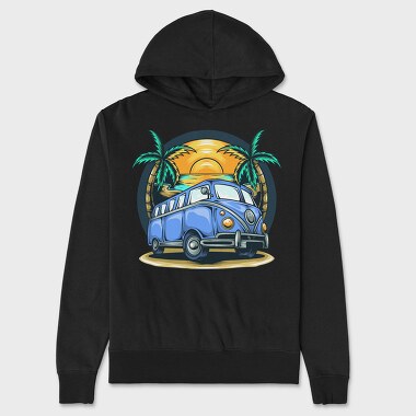 Beach Bus Vibes, Hanorac Oversize Barbati (Unisex)