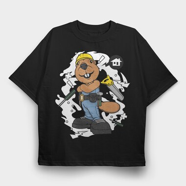 Beaver Builder, Tricou Oversize Barbati (Unisex)
