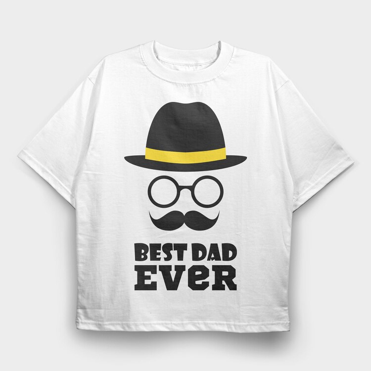 Best Dad Ever Hat, Tricou Oversize Barbati (Unisex)