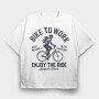 Bike To Work Ride, Tricou Oversize Barbati (Unisex)