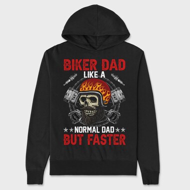 Biker Dad Faster, Hanorac Oversize Barbati (Unisex)