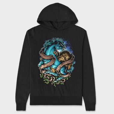 Blue Beast Roar, Hanorac Oversize Barbati (Unisex)