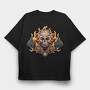 Burning Skull Pistons, Tricou Oversize Barbati (Unisex)