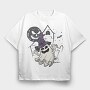 Halloween Ghostly Witch, Tricou Oversize Barbati (Unisex)