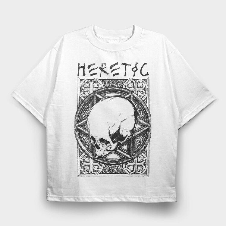 Heretic Skull, Tricou Oversize Barbati (Unisex)
