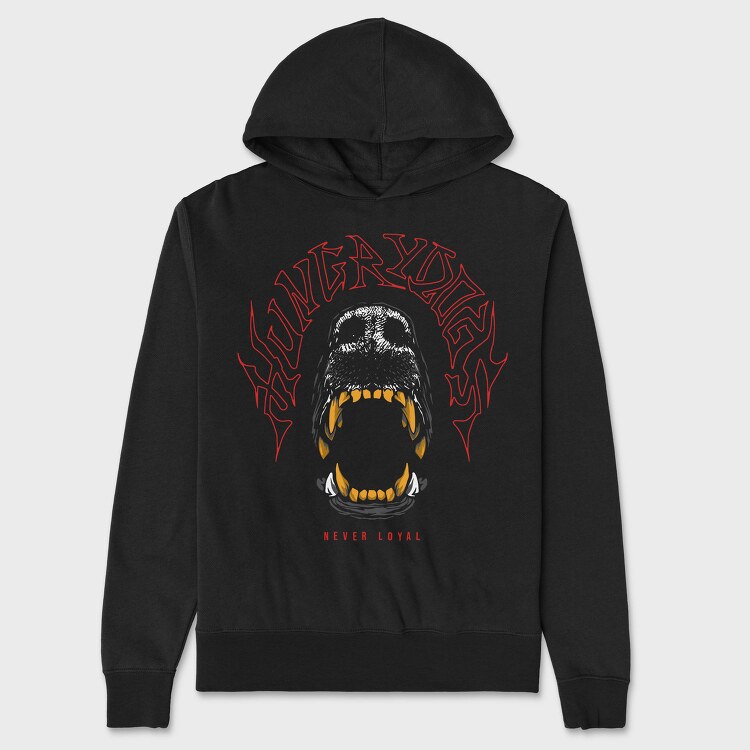Hunger Demon Skull, Hanorac Oversize Barbati (Unisex)