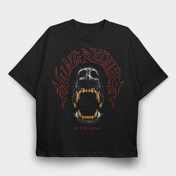 Hunger Demon Skull, Tricou Oversize Barbati (Unisex)