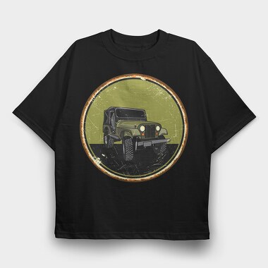 Jeep Adventure Emblem, Tricou Oversize Barbati (Unisex)