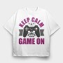 Keep Calm Game On, Tricou Oversize Barbati (Unisex)