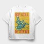 Skeleton Steam Ride, Tricou Oversize Barbati (Unisex)