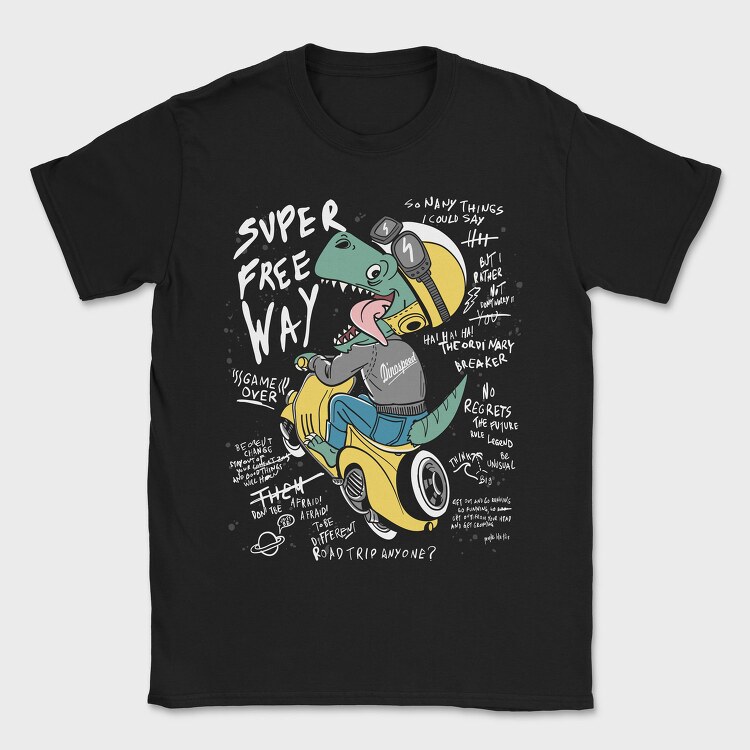 Dinospeed Scooter Rider, Tricou Barbati (Unisex)