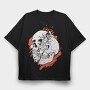 Skull Bloom, Tricou Oversize Barbati (Unisex)