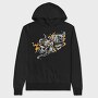 Skull Dice Flames, Hanorac Oversize Barbati (Unisex)