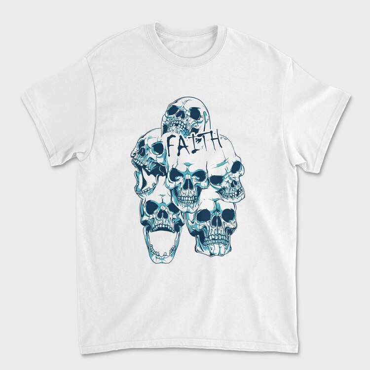 Skull Faith, Tricou Barbati (Unisex)