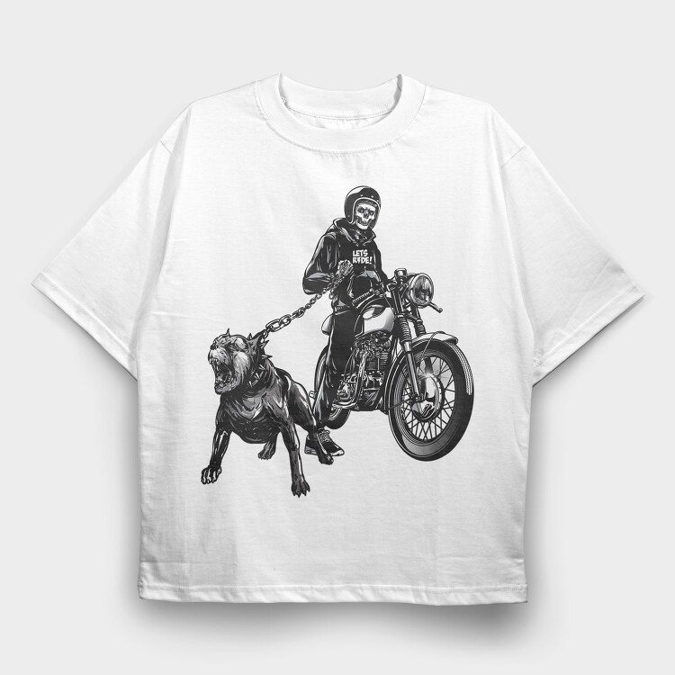 Skull Rider Unleashed, Tricou Oversize Barbati (Unisex)
