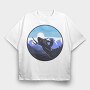 Snowboarders Moonrise, Tricou Oversize Barbati (Unisex)