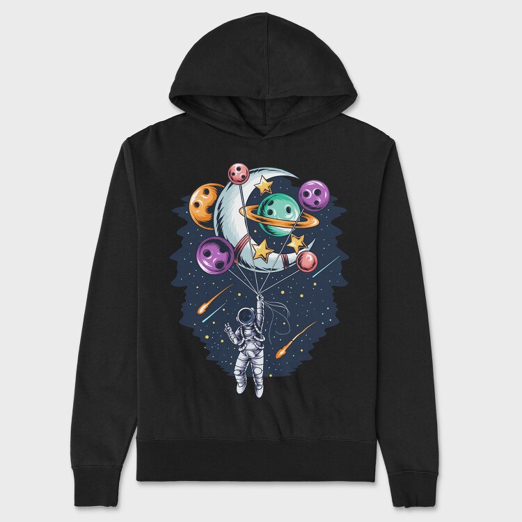 Space Bowling Astronaut, Hanorac Oversize Barbati (Unisex)