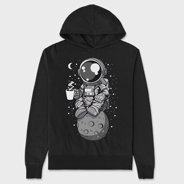 Space Coffee Astronaut, Hanorac Oversize Barbati (Unisex)