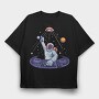 Space Dj Alien, Tricou Oversize Barbati (Unisex)