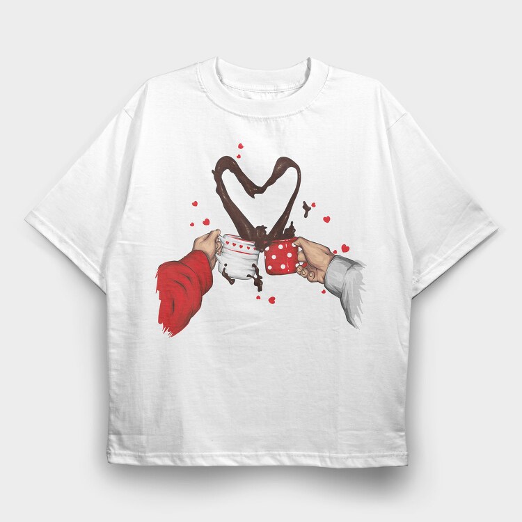 Chocolate Love Splash, Tricou Oversize Barbati (Unisex)