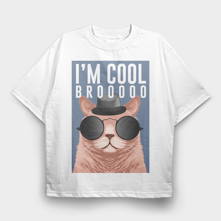 Cool Cat Bro, Tricou Oversize Barbati (Unisex)