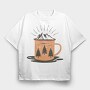 Cozy Mountain Mug, Tricou Oversize Barbati (Unisex)