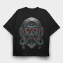 Cyberpunk Gasmask, Tricou Oversize Barbati (Unisex)