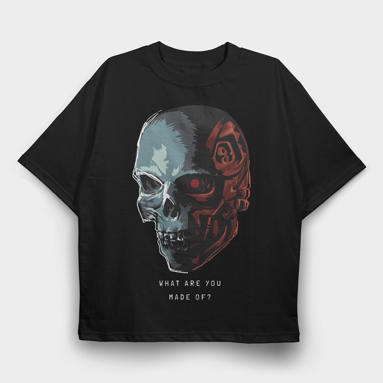 Cyberpunk Skull, Tricou Oversize Barbati (Unisex)