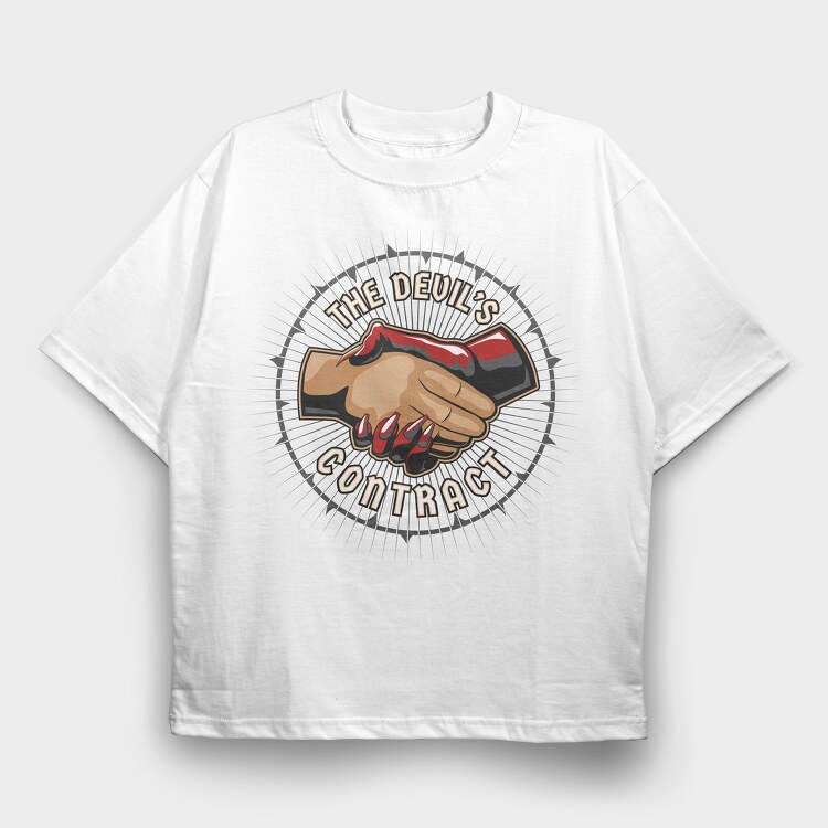 Devils Handshake, Tricou Oversize Barbati (Unisex)