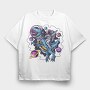 Dino Astronaut Space, Tricou Oversize Barbati (Unisex)