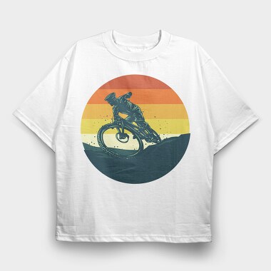 Dirt Bike Sunset, Tricou Oversize Barbati (Unisex)