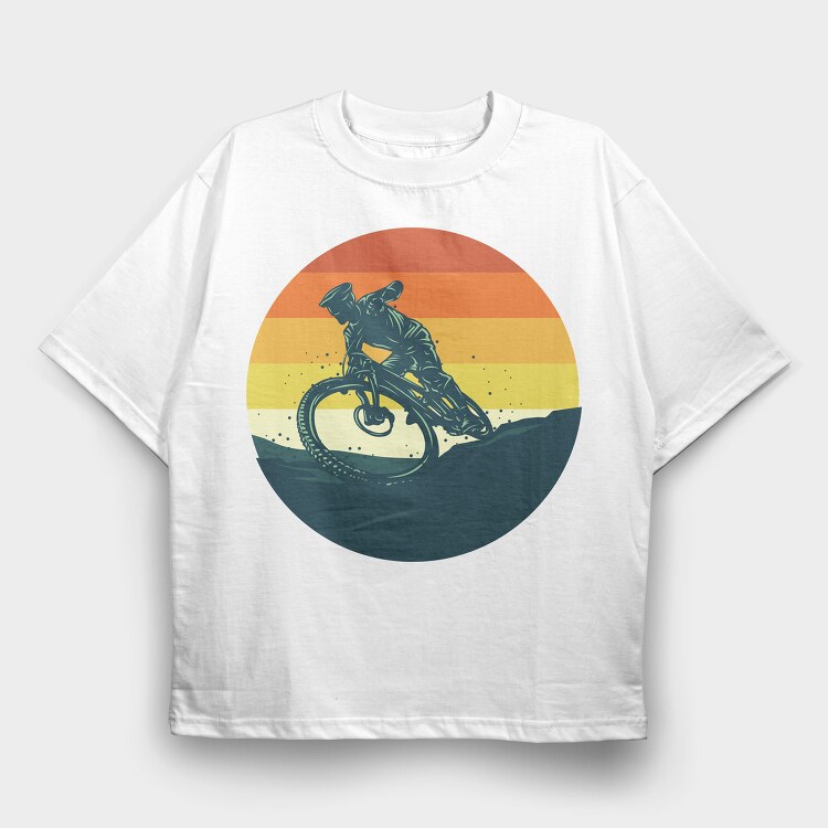 Dirt Bike Sunset, Tricou Oversize Barbati (Unisex)