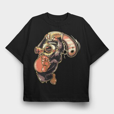 Diving Monkey, Tricou Oversize Barbati (Unisex)