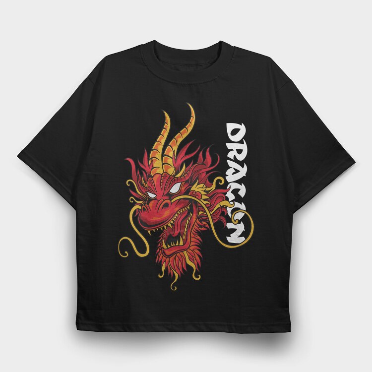 Dragon Fire Roar, Tricou Oversize Barbati (Unisex)