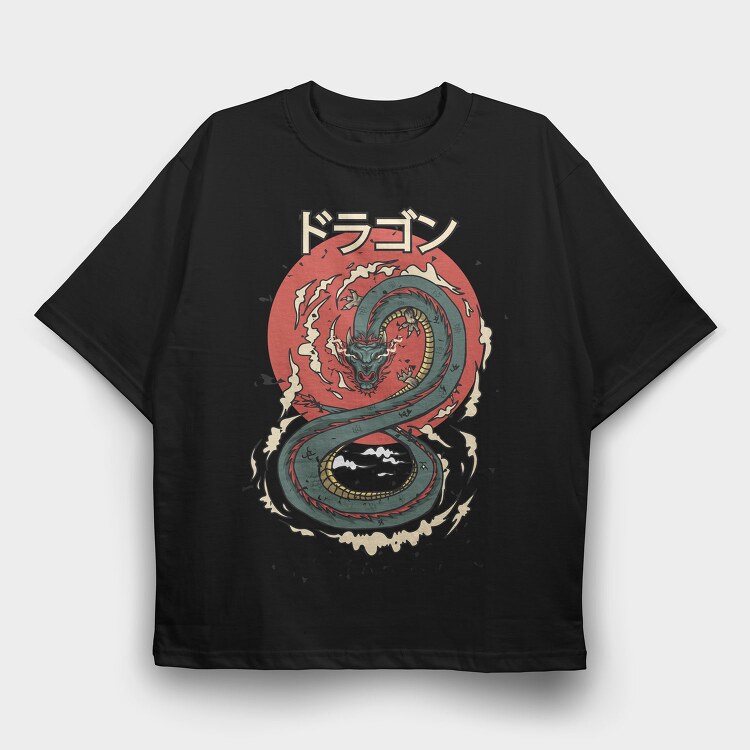 Dragon Sun, Tricou Oversize Barbati (Unisex)