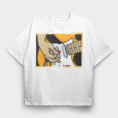Electric Guitar Love, Tricou Oversize Barbati (Unisex)