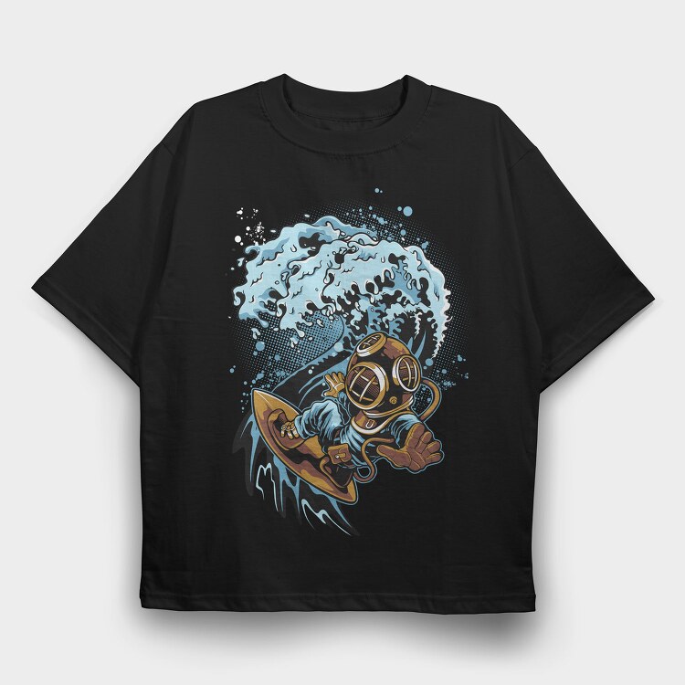 Diving Wave Splash, Tricou Oversize Barbati (Unisex)