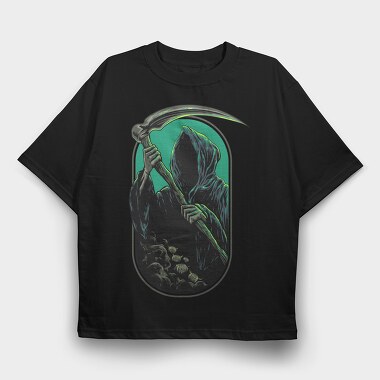 Grim Reaper Neon, Tricou Oversize Barbati (Unisex)