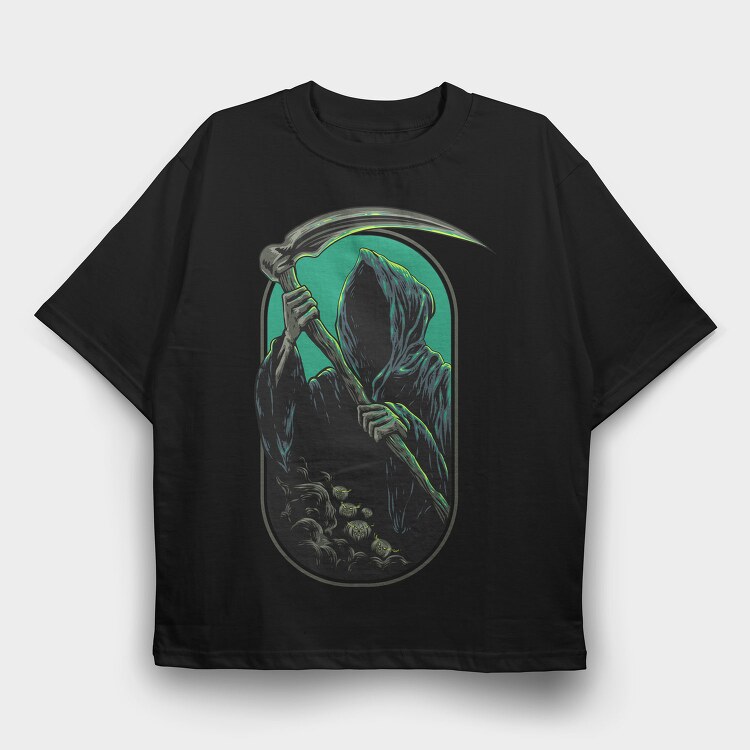 Grim Reaper Neon, Tricou Oversize Barbati (Unisex)