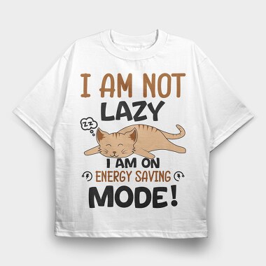 Lazy Cat Energy Saver, Tricou Oversize Barbati (Unisex)
