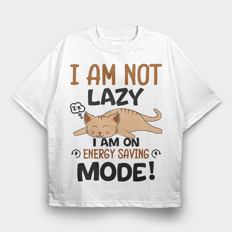 Lazy Cat Energy Saver, Tricou Oversize Barbati (Unisex)