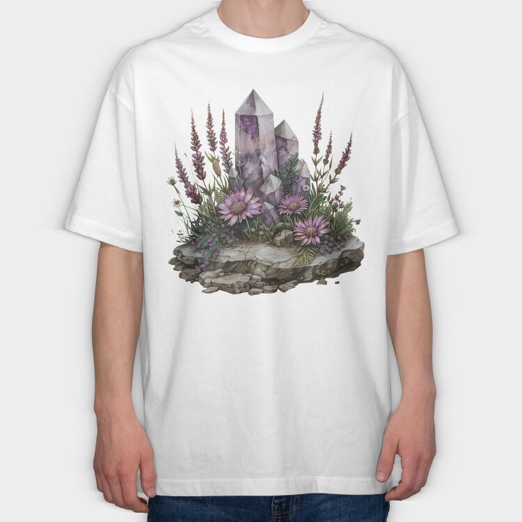 Crystals And Flowers, Tricou Oversize Barbati (Unisex)