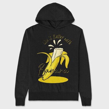 Life Is Better Banana, Hanorac Oversize Barbati (Unisex)