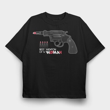 Lips And Revolver, Tricou Oversize Barbati (Unisex)
