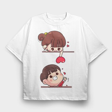 Love Girl Heart, Tricou Oversize Barbati (Unisex)